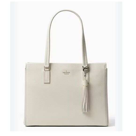 Kate Spade Naomi Tote in Pebbled Leather Soft Limestone Off White - Picture 1 of 15
